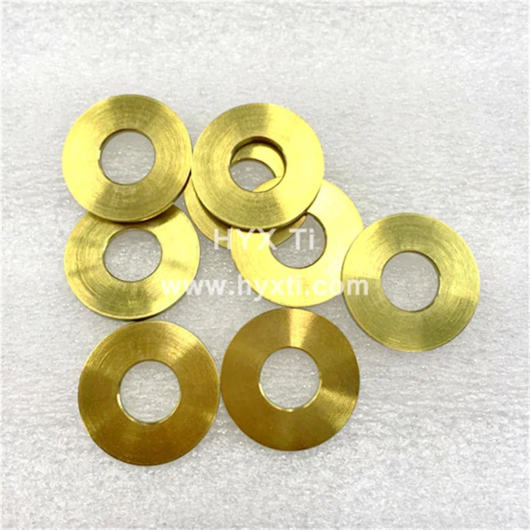 Nonmagnetic Gr5 Grade Custom Made GoldenTitanium Plain Flat Washer