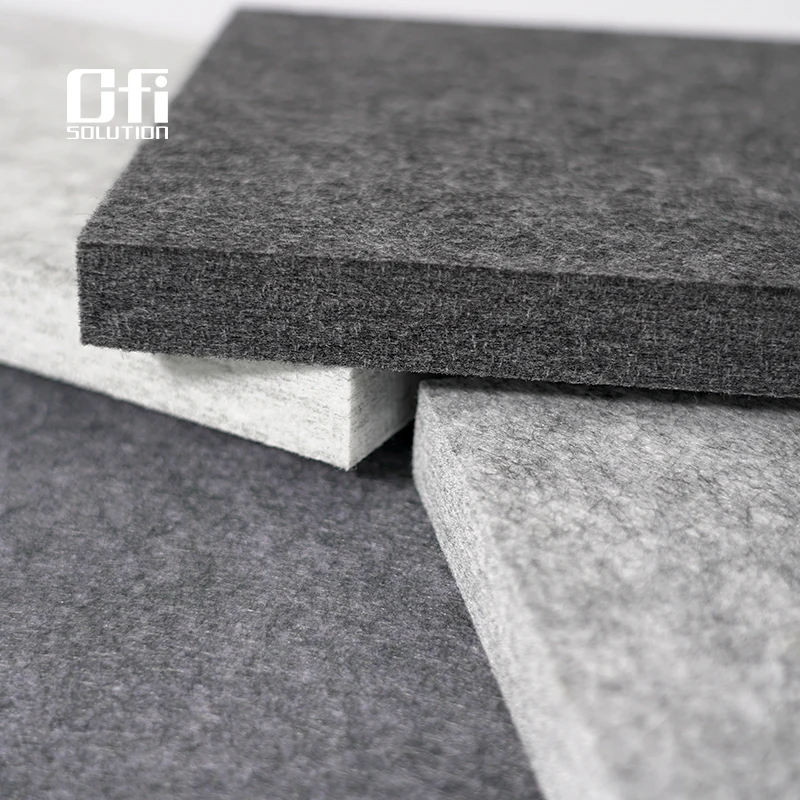 Lightweight Noise Cancelling Acoustic Solution Fireproof PET Polyester Fiber Acoustic Panel For Auditorium