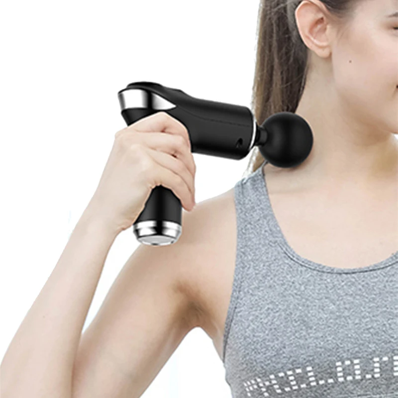 2024 LED Indicators Adjustable Vibrating Belt Powerfull Electric Booster Body Percuss Muscle Mini Massage Gun Massager With Belt