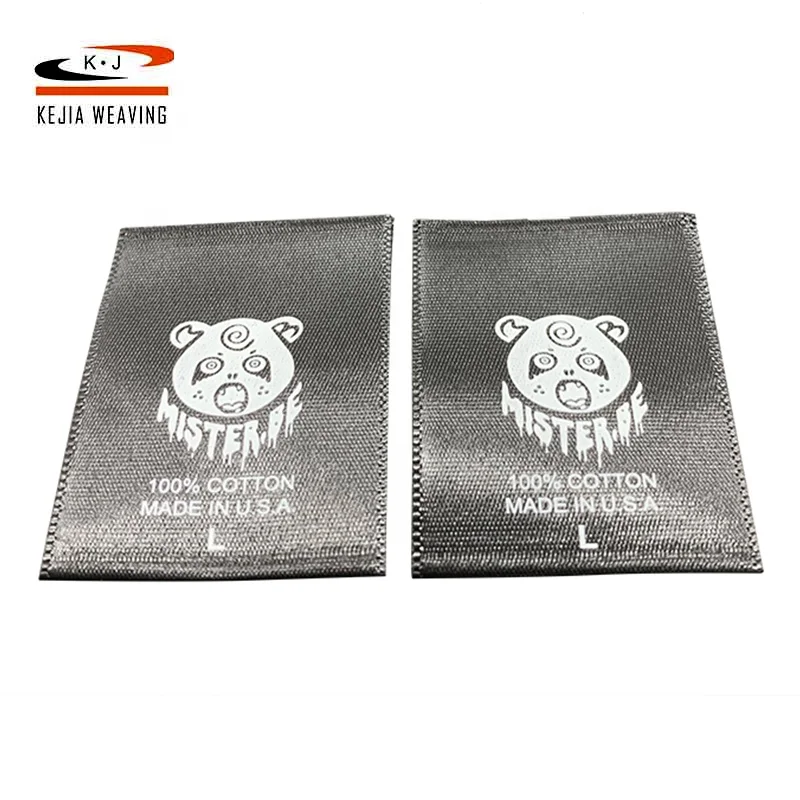 Garment Fabric Personalised Logo Printed Label For Soft Cotton Clothing
