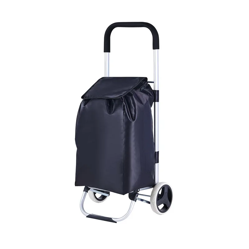 Modern Lightweight Folding Supermarket Foldable Aluminum steel Shopping trolley Handle cart Carry Grocery Carts With Wheels