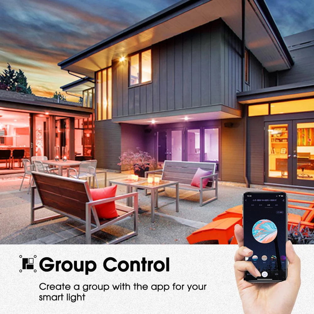 Smart RGB CCT downlight 6w 12w 18w 24w Tuya wifi Маяк умное управление круглая квадратная панель света 3 дюймов 6