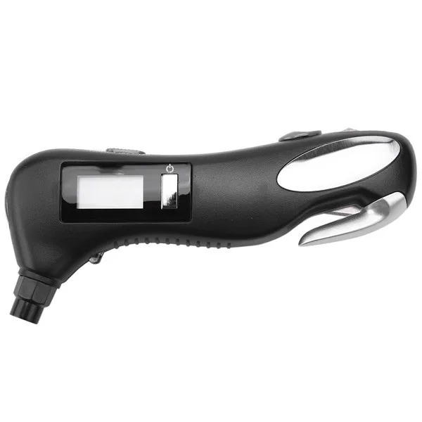 Multi-functional 4 in 1 TY005 Digital Tire Pressure Gauge With Flashlight Tyre Gauge Windows Breaker Cutter Belt Emergency Tool