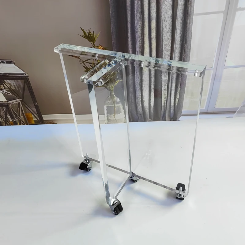 Modern Living Room Furniture T Shape Acrylic Leg For Dining Table Transparent Clear Acrylic Table Legs