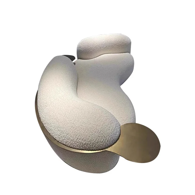 Nordic light luxury designer living room creative minimalist simple technology cloth reception curved pea sofa beauty salon