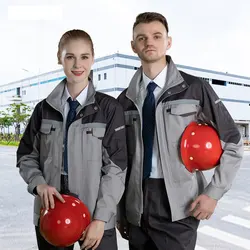Men Women Work Clothing Jacket and Pants Workwear Sets Reflective strip Long Sleeve Workers Labor Uniforms Overalls