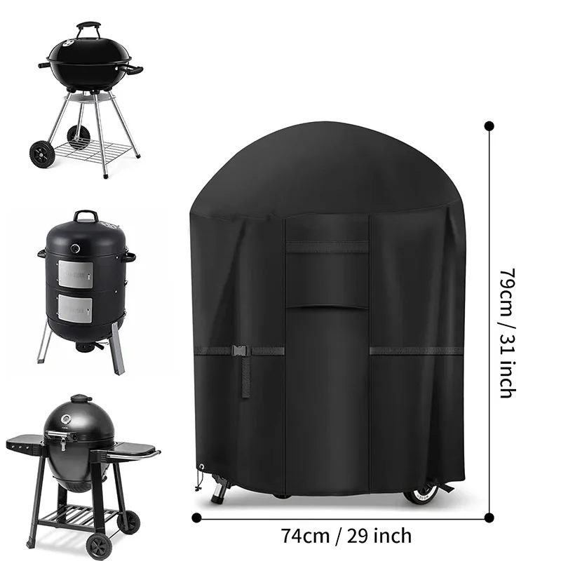 Waterproof 600D Heavy Duty Oxford Fabric Kettle BBQ Grill Cover 30 Inch Weber Charcoal Grills Anti-UV Furniture Covers