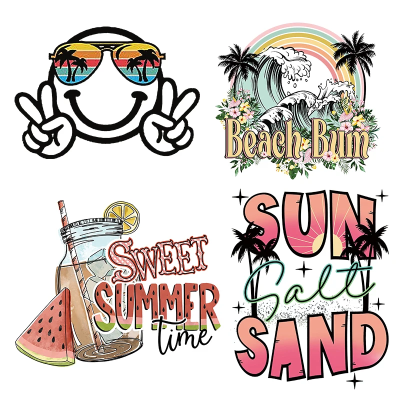 custom puff print heat transfer summer stickers  ready to press heat transfer designs logo for clothe uv dtf pen wraps