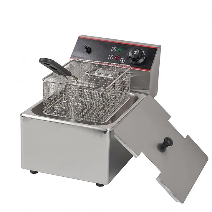 Commercial Fryer 25 L Hair Frayer for Gas Deep Single Oil Filter Cone Inline Electric Thermometer Open With a Pastry