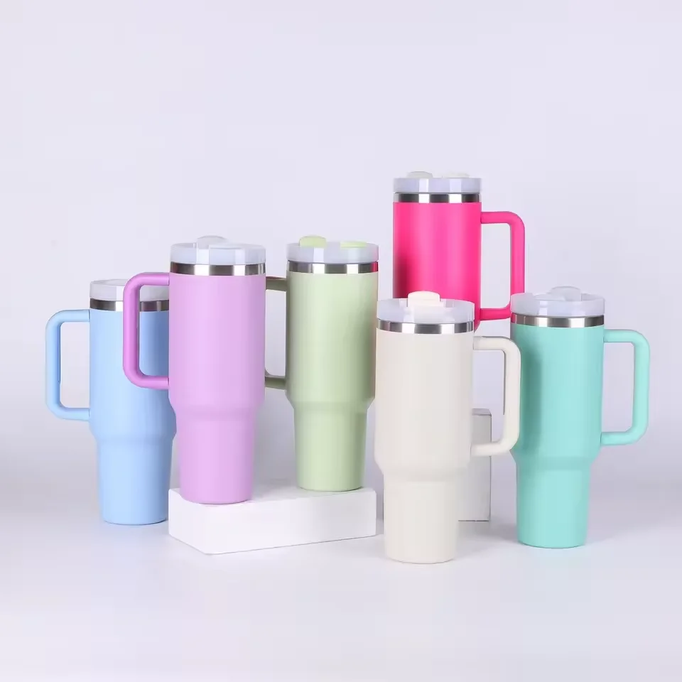 Hot Selling Reusable Vacuum Coffee And Beer Cups With Vacuum Insulation And Straw Stainless Steel Mugs