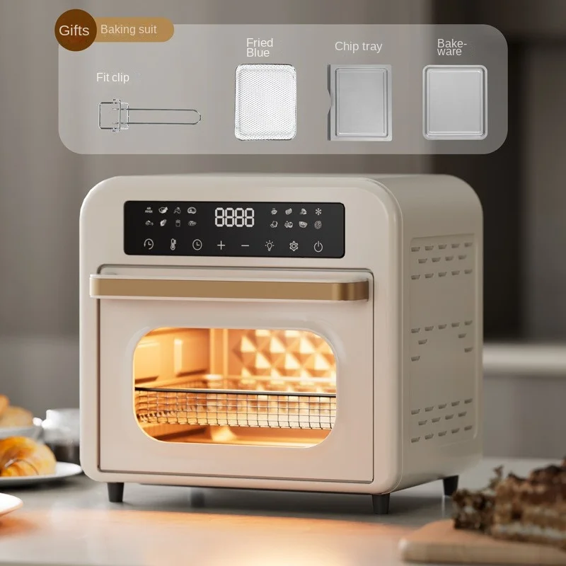 15L stainless steel smart digital glass electric healthy large capacity led ovens cooking air fryers