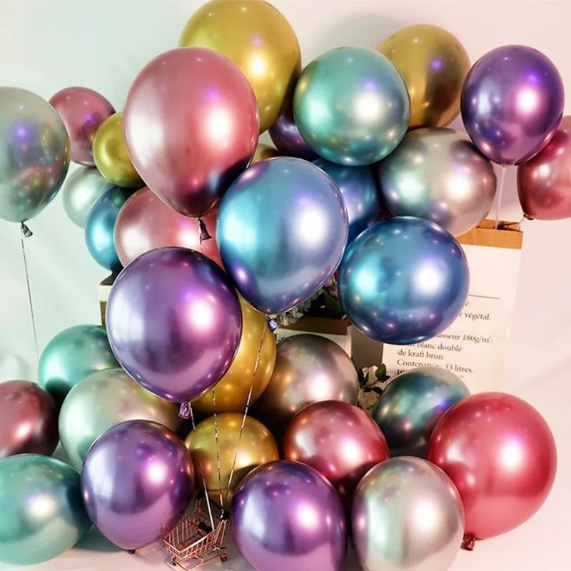 Metal Latex Balloons Birthday Party Decoration Wedding Decoration 5inch 10inch 12 Inch Round China New Year 100 Pcs/ Bag FX-0247