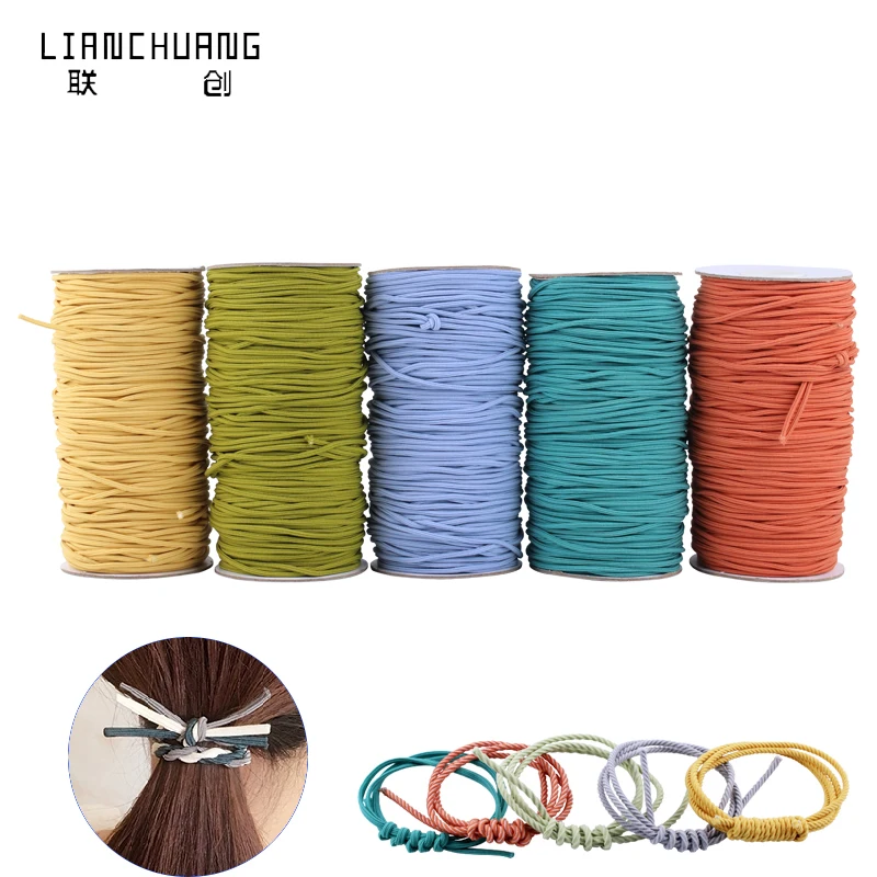 2mm 2.5mm  hair ties Elastic hair  Bands  Scrunchies Wholesale Custom Elastic Hair Band Elastic Cord Scrunchies