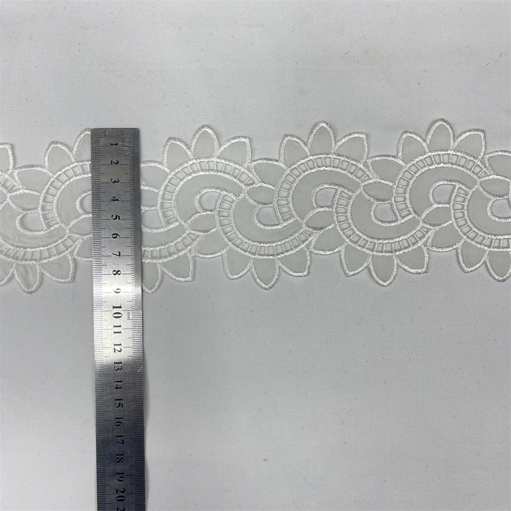 High quality custom water soluble embroidery lace trim just a trim Sewing for dresses/bag/neck/shoes