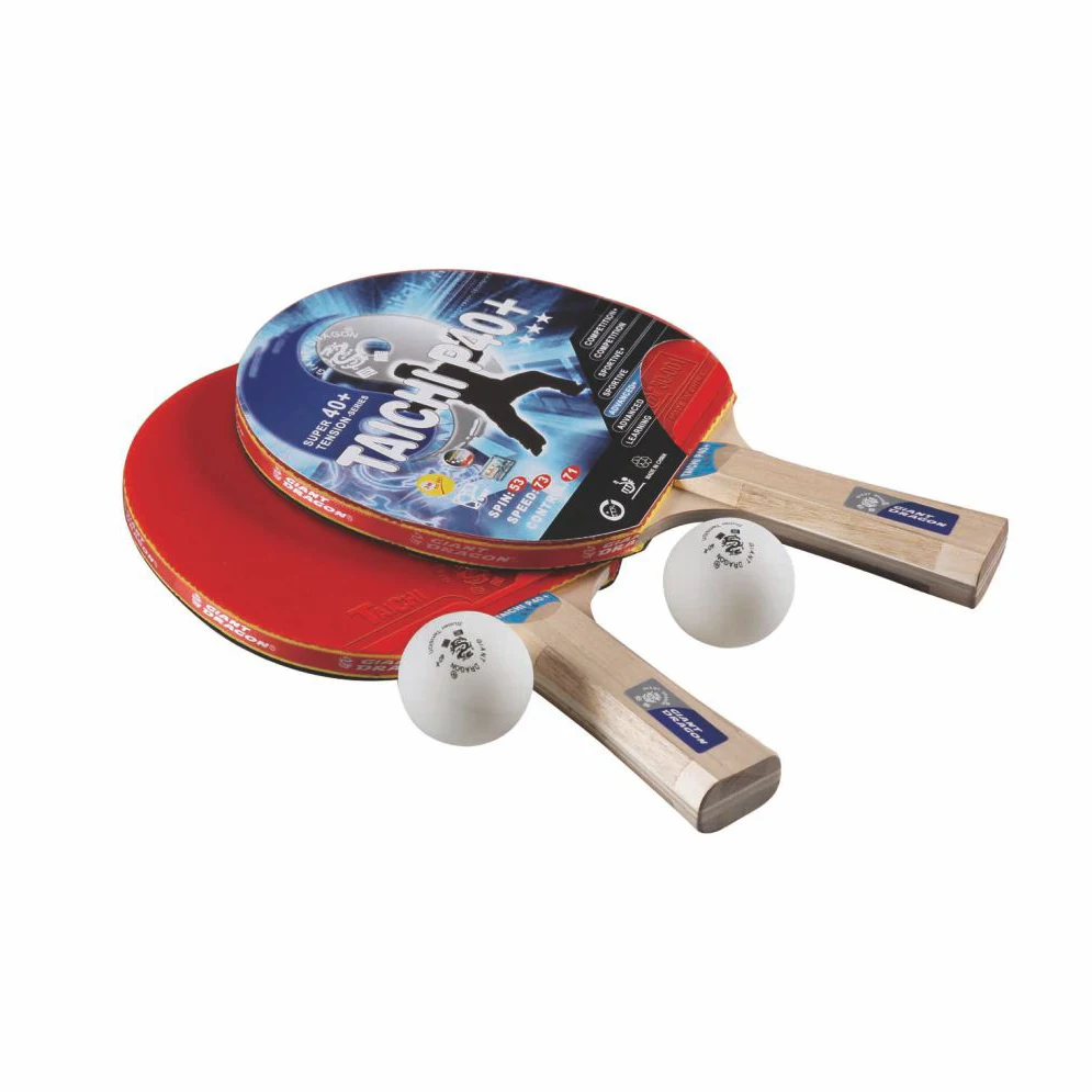 Pure Wood Bottom Table Tennis Racket Set Professional Portable Pingpong Paddle