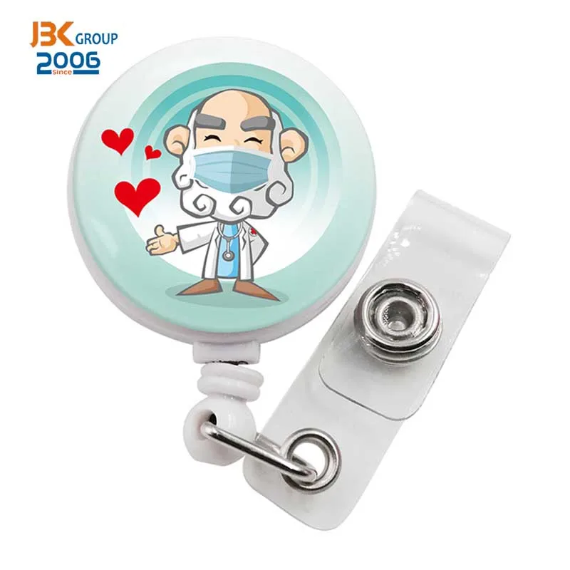 RTS retractable crystral badge reel nurse doctor badge reel custom badge reel lanyards no minimum order