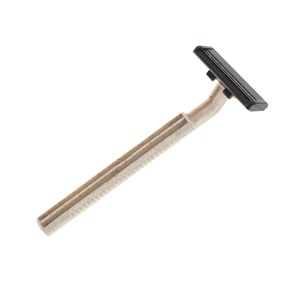 Biodegradable wheat straw handle shaving razor hotel disposable razor