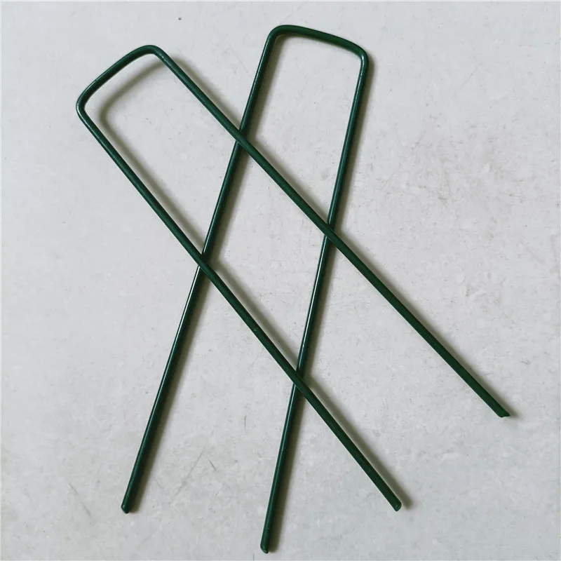 Garden staples/u shaped turf nails/turf pins 15cm metal u shaped garden securing pegs sod staples