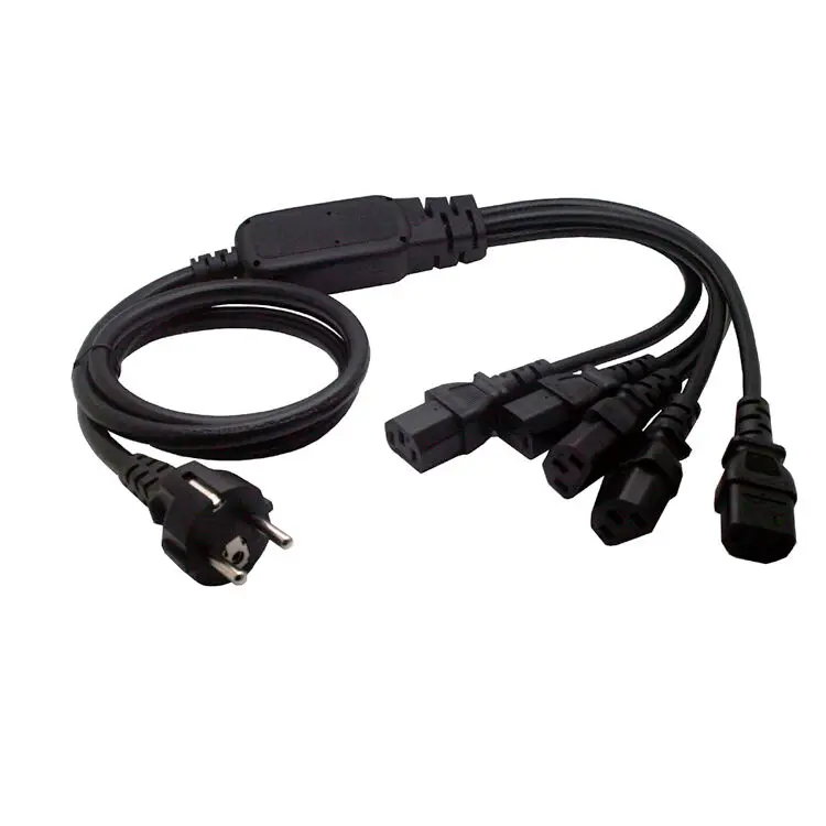 Новый европейский 3 полюс Мужской 5x C13 IEC 320 Женский Y Сплит шнур питания L = 1 5