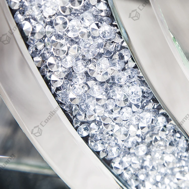 Coolbang Hallway Modern Crushed Diamond Mirrored Console Table With Mirror