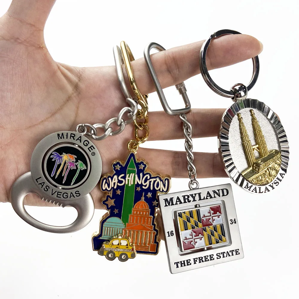 indonesia gold photo souvenirs metal keychain