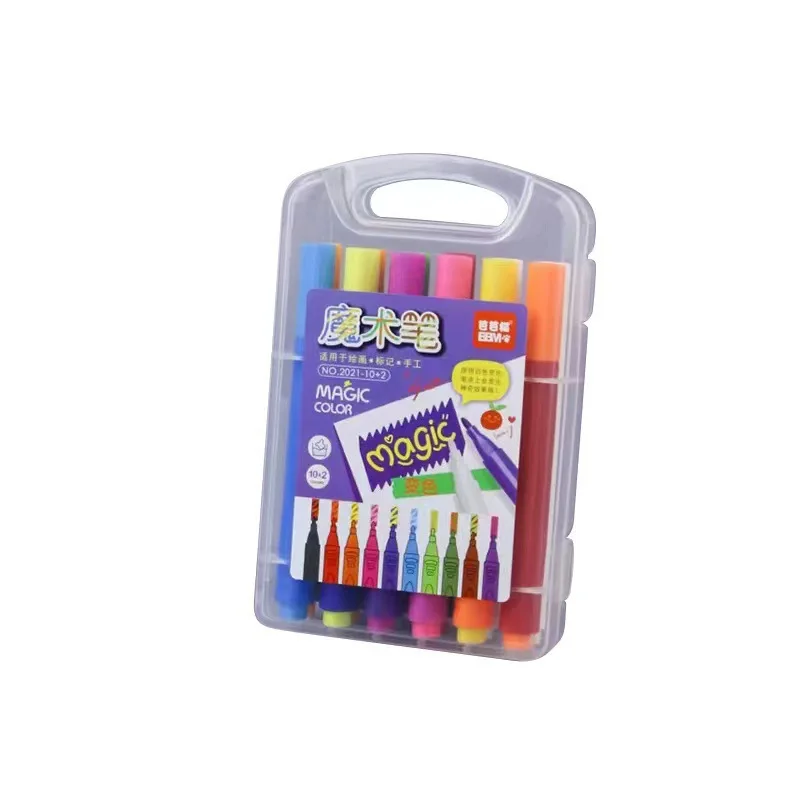 Hot Create 3D Lettering or Write Secret Messages Magic Felt Tip Pens Funny Magical Color Change Marker Pens