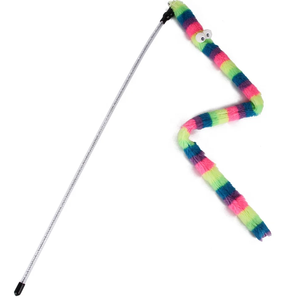 2022 new products pet cat teaser stick toy interactive cat teasing sticks toy Long bell cat interactive toy
