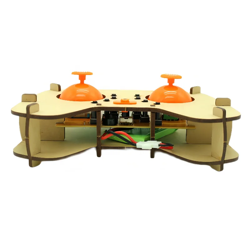 Self assembly kit flash light remote control quadcopter RC wooden diy drone kit for students