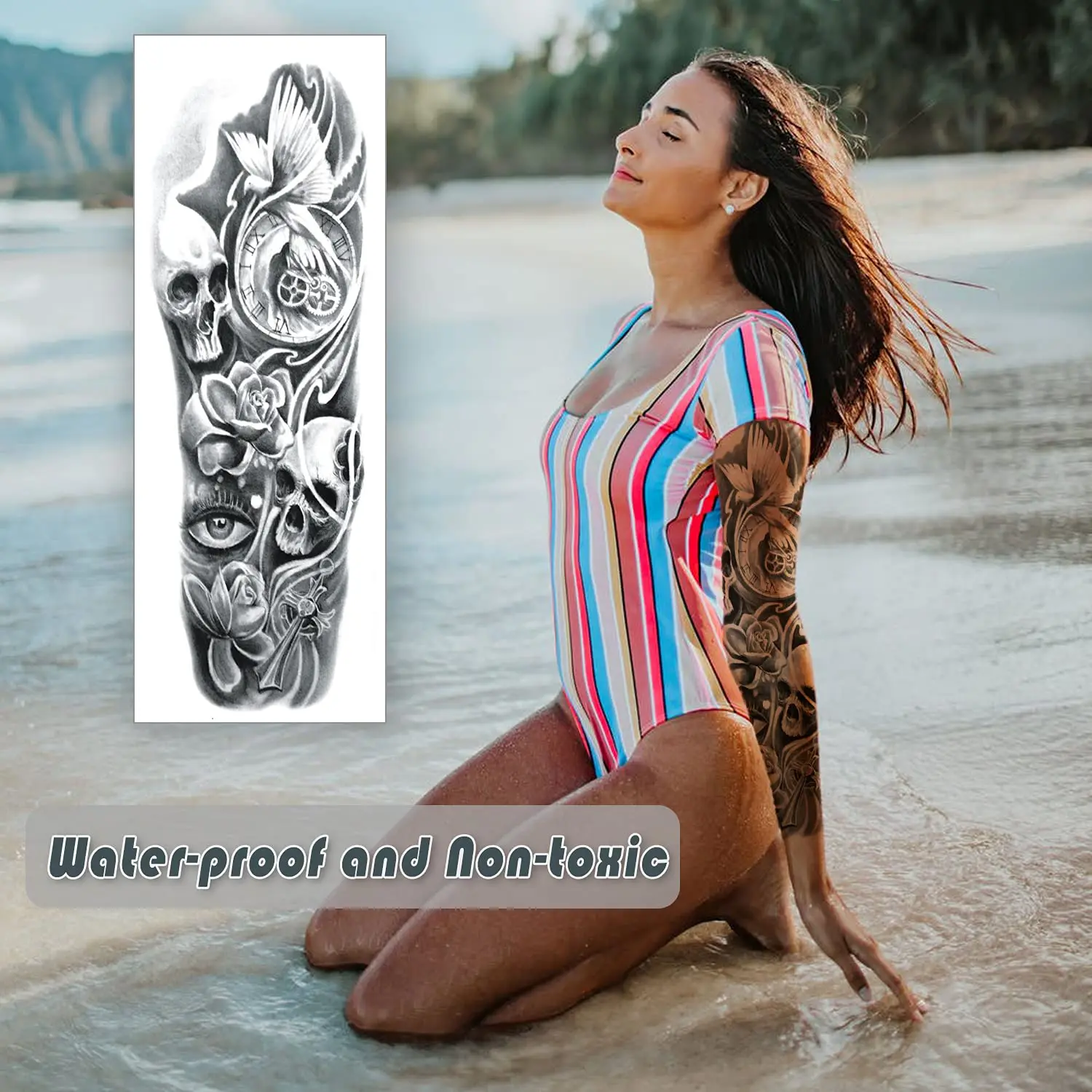 Free Shipping New Design High Quality Large Image For Full Arm Temporary Tattoo Sticker Tattoos Stickers