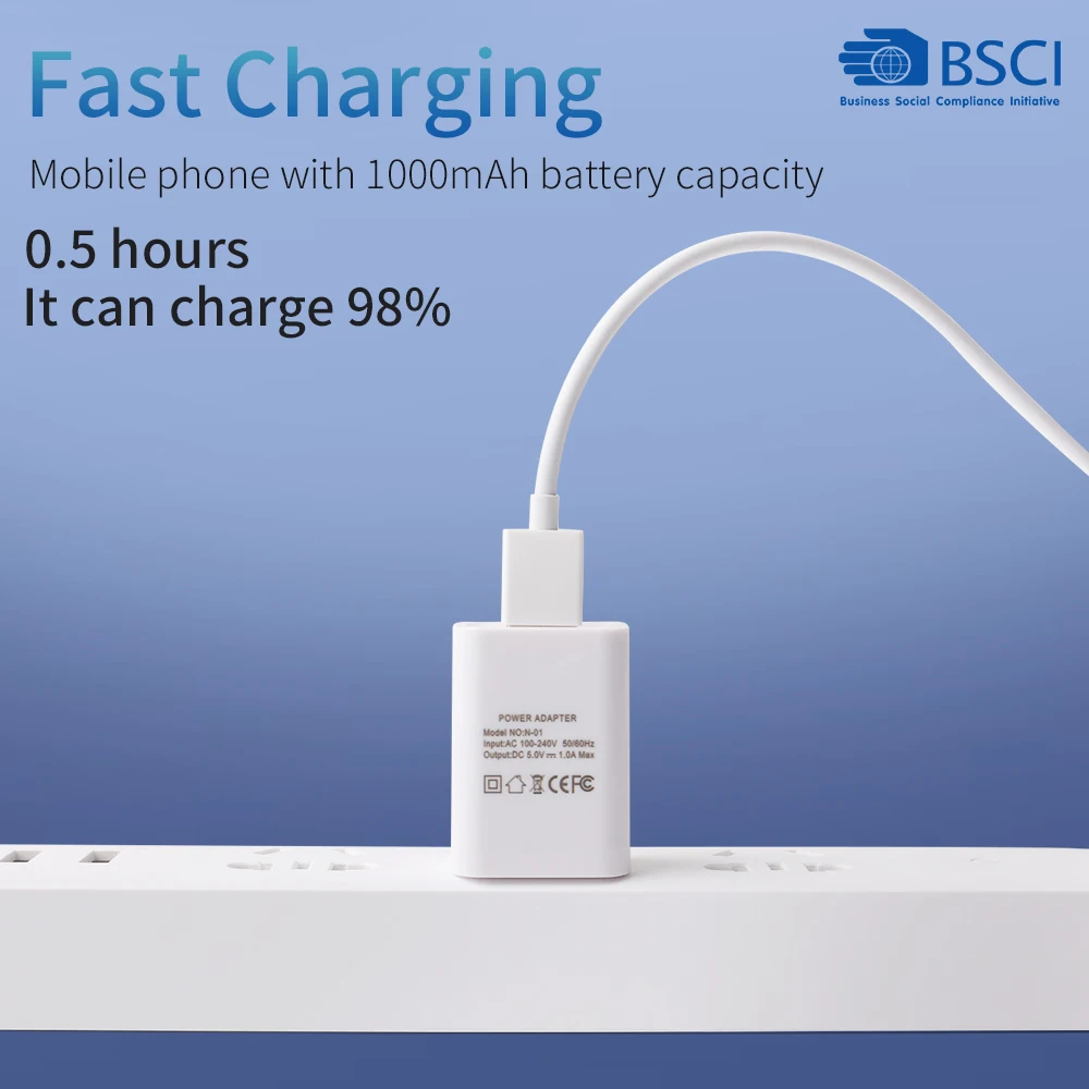 Wholesale 5V 1A Mobile Phone Universal Wall Charger 5W AC Charger with USB