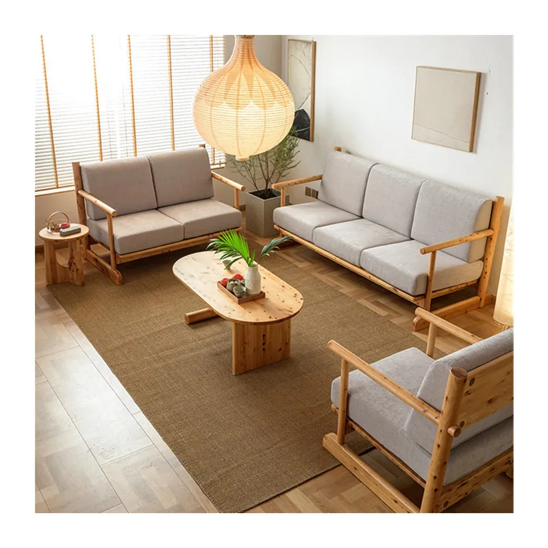Cheap Factory Price Modern Style Sectional Fabric Sofa Wood Frame Sofa Set Log Furniture