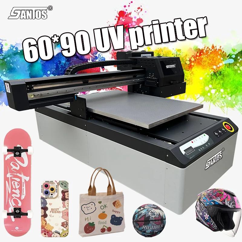inkjet printers uv6090 flatbed printer digital a1 uv Flatbed  printing machine With 3pcs Xp600 Printhead