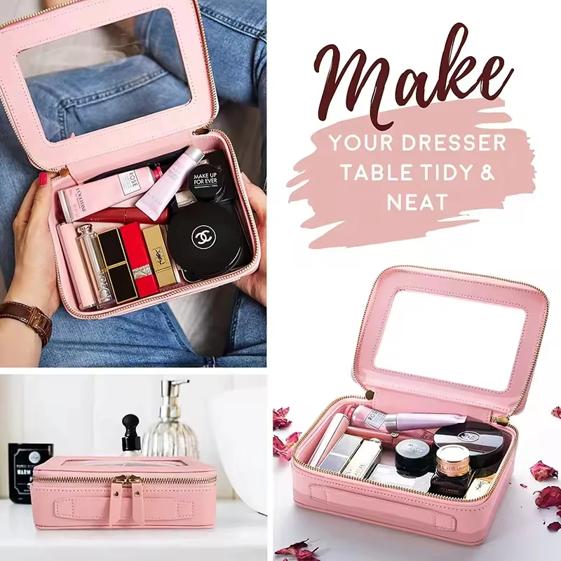 Transparent And Clear Multi-functional Handbag Can Hold Cosmetics And Accessories Small And Easy To Carry Makeup Bag