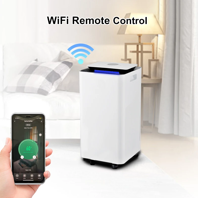 Mini dehumidifier 12L wifi control led display removable water tank compressor dehumidifier for home office business using