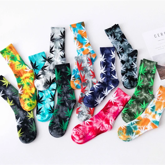 
2021 Design Classical Colorful Casual Tie Dye Men Crew Socks Custom Socks  (1600313028551)