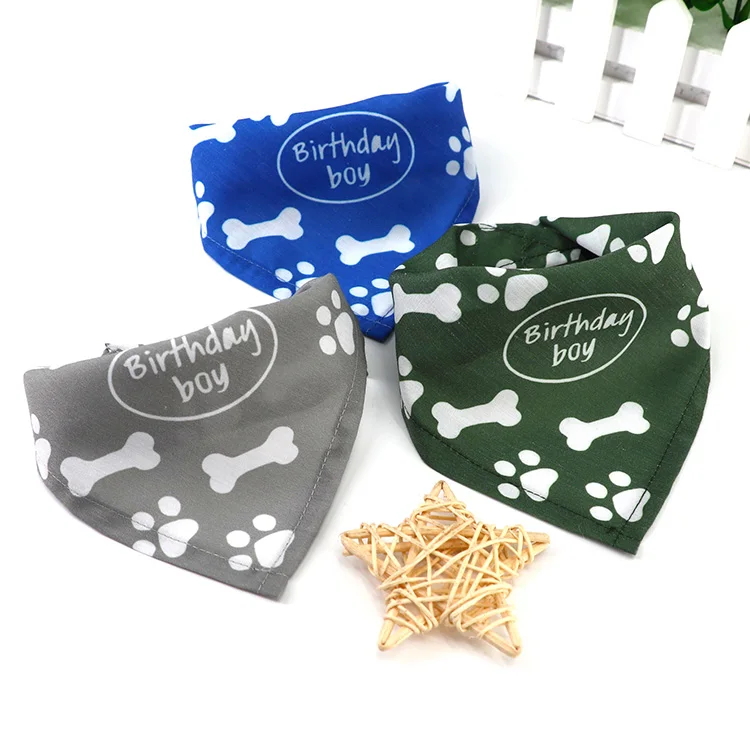 custom printing cotton birthday dog scarf bandana