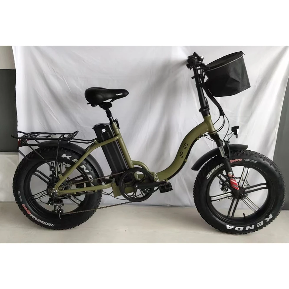 EU Warehouse China Factory Cheap 20 Inch Fat Tires Folding Snow E-bike Lithium Battery Foldable Electric Bicycle for Adults