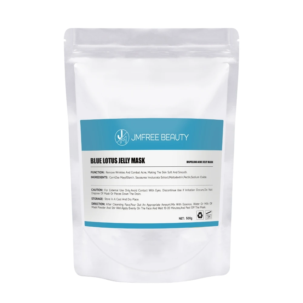 JMFREE Wholesale Organic Vegan Facial Moisturizing Hydrogel Mask Powder Blue Lotus Peel Off Hydro Jelly Mask