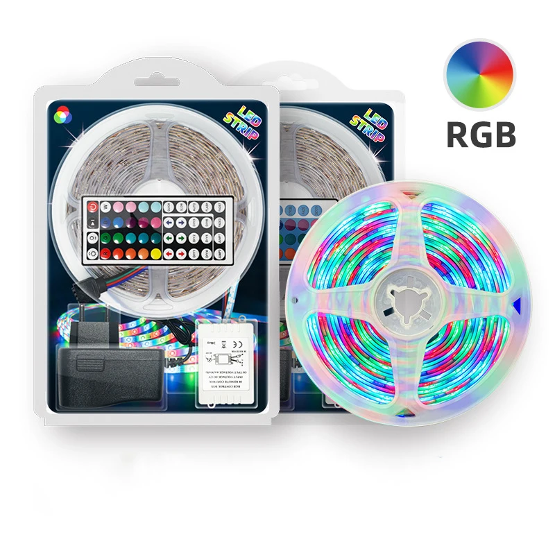 Лидер продаж 5 м 16 4 фута Smd 2835 Светодиодная лента Rgb 24key ИК пульт дистанционного управления адаптер новый полный комплект/набор Светодиодные полосы света