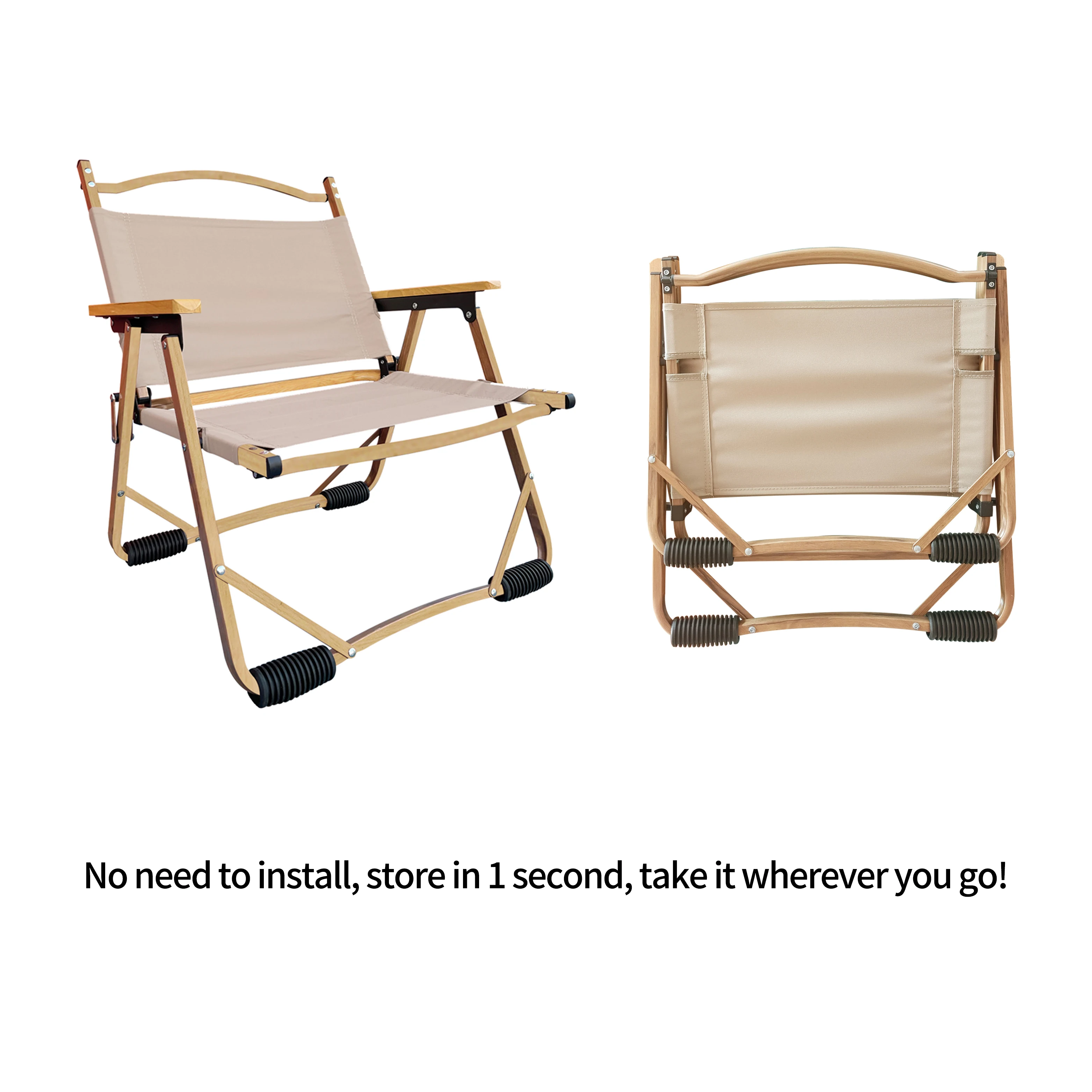 Outdoor furniture wood kermit chair  aluminum portable folding camping chair