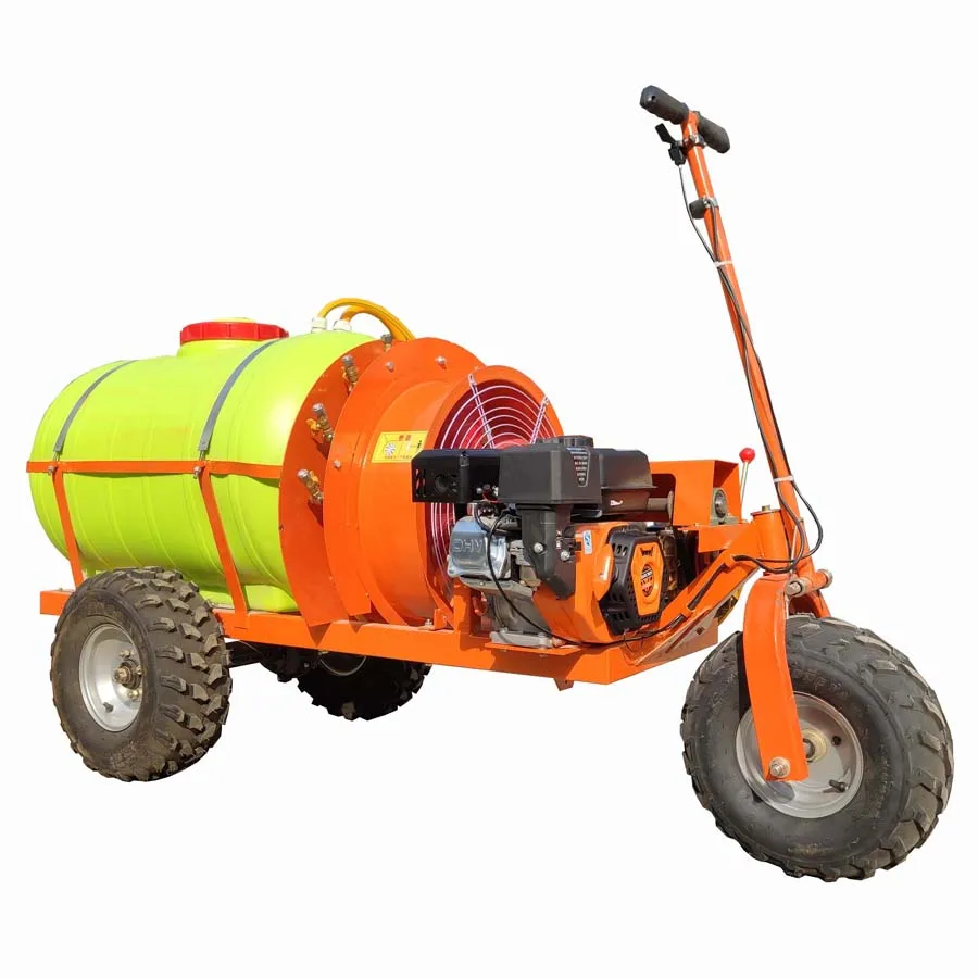 Three tyres self propelled garden air blast sprayer