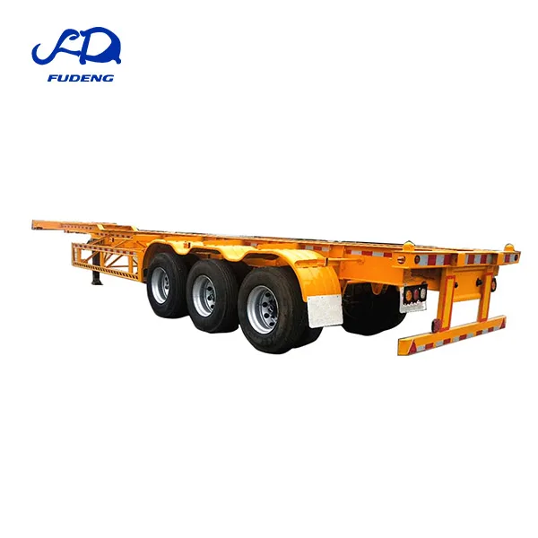 Good Condition Second Hand ISO 20FT 40FT Container Chassis Trailer Used tri Axles Container Skeleton  Semi Trailer