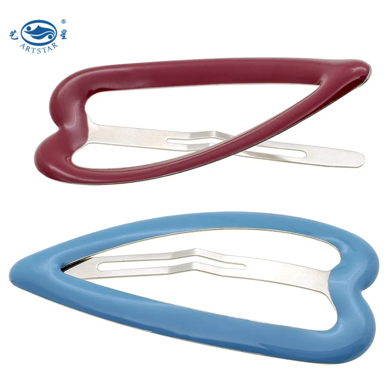 Artstar BB Clips 6cm Heart Shape Metal Snap Hair Clip
