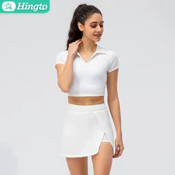 Hingto 2Pcs Sports Bra Tennis Dress Plus Size Tennis Skirt Set Women Tennis Outfits