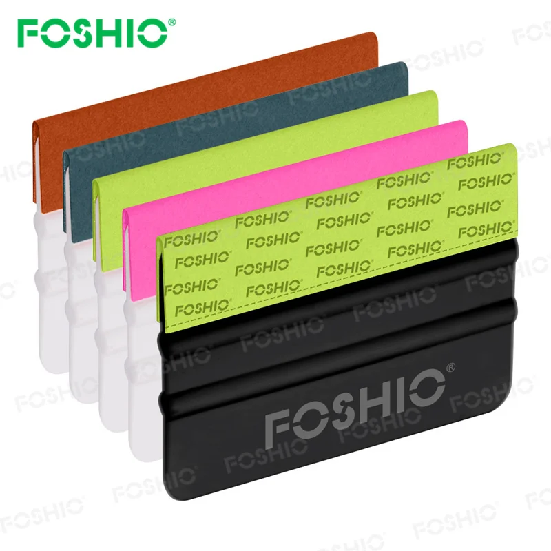 Foshio Customize 4 Inch Plastic Felt Edge Suede Vinyl Squeegee