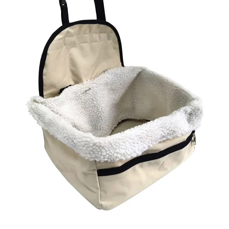 2022 Portable Fleece Pet Car Booster Seat Travel Carrier Cage for small dogs