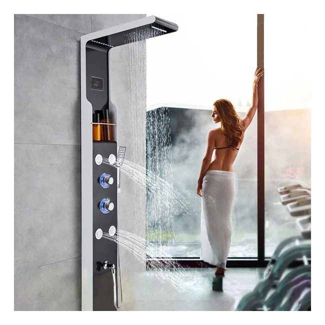 Luxury shower plate bathroom wall mounted stainless steel waterfall multi-function shower board