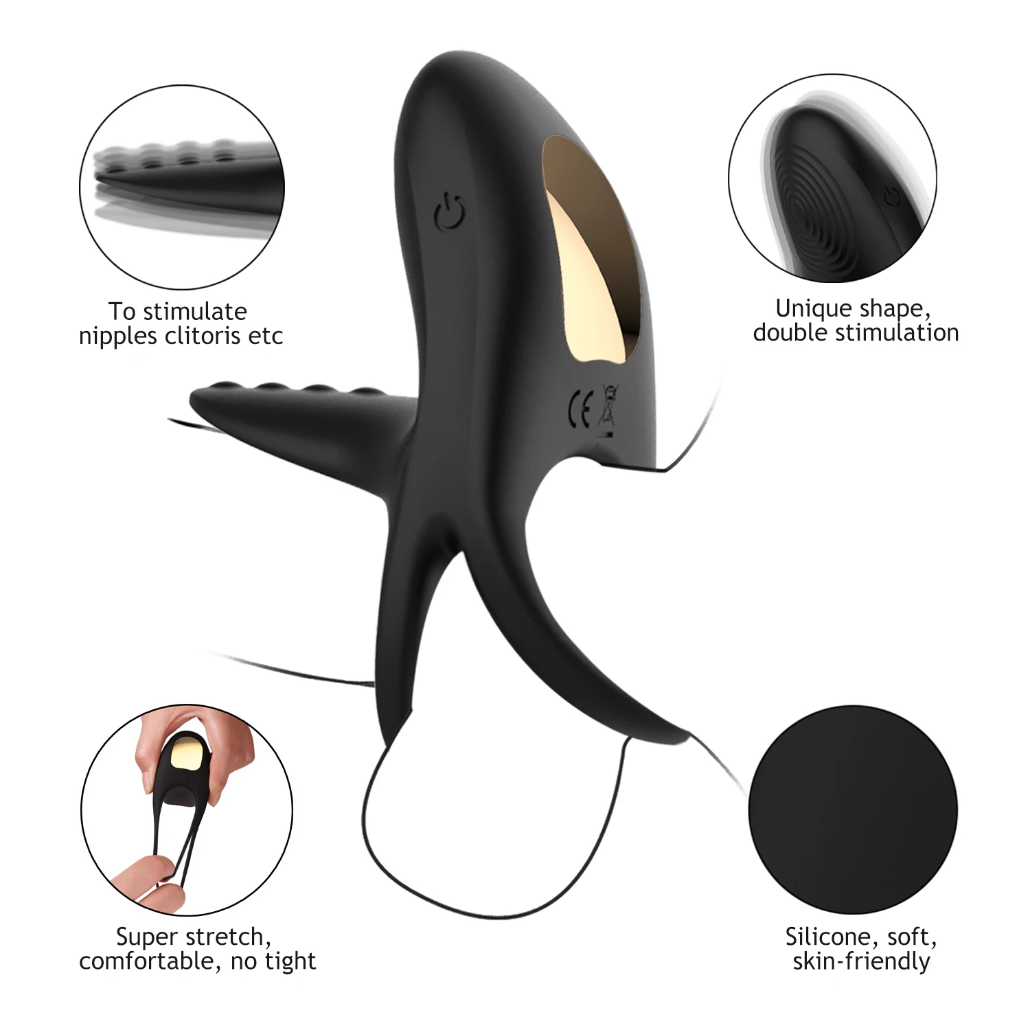 WinYi WaterProof USB Rechargeable Vibrating Cock Ring Medical For Man Big Dildo Silicone Adjustable Penis Ring