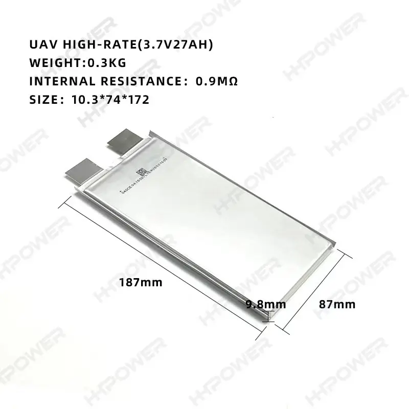 High Rate Discharge Lithium Ion 3.7V 27AH 10C NCM Energy Power Battery Single Cell ncm battery cell 3.7v