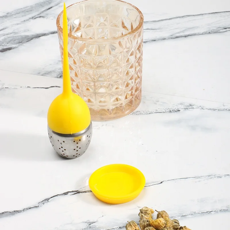 Custom Reusable Loose Leaf Tea Bags Strainer Filter with Silicone Trays Wholesale Silicone Tea Infuser